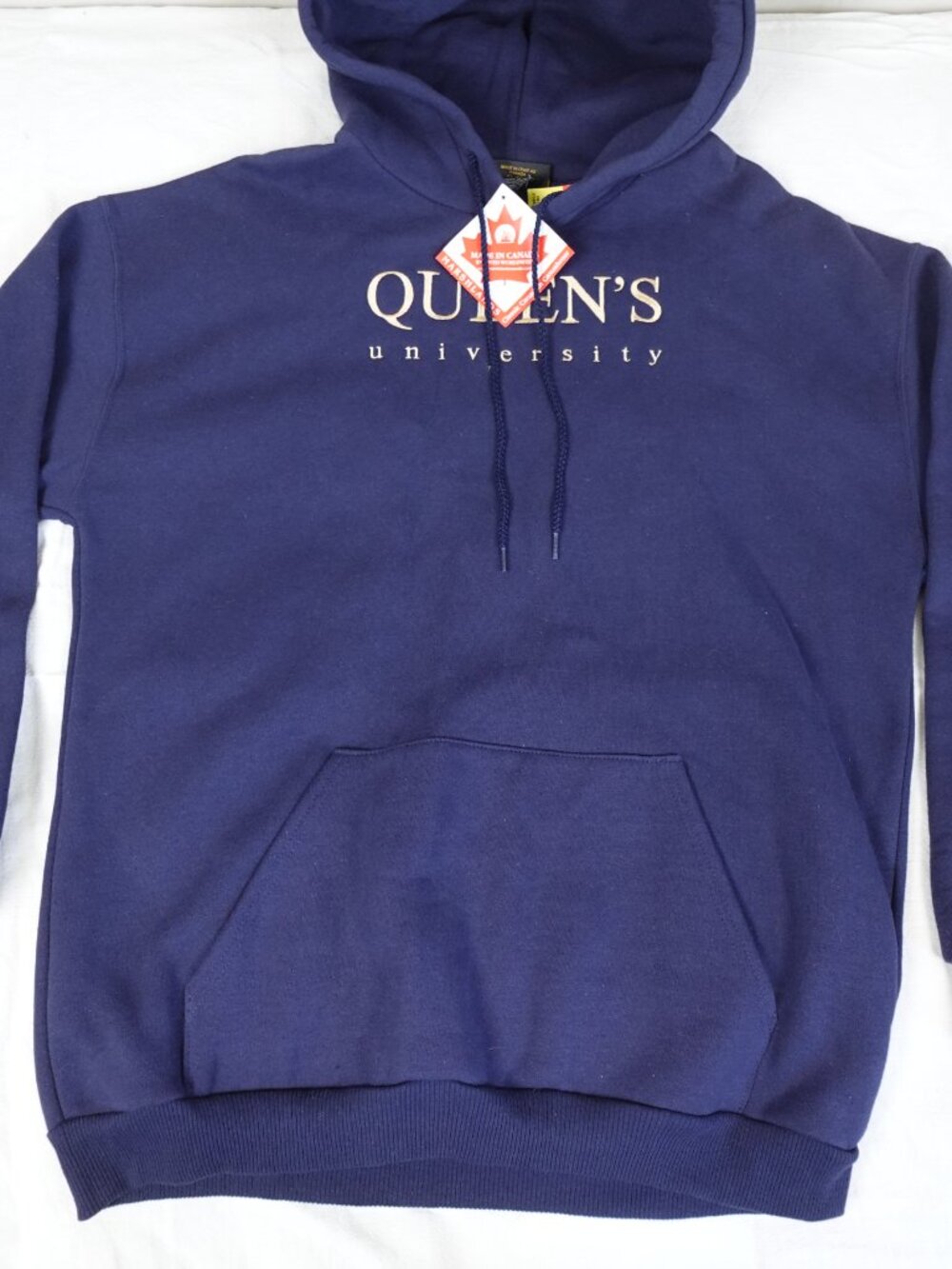 NEW Vintage Queen's University Hoodie Adult Large Made in Canada Embroidered NWT